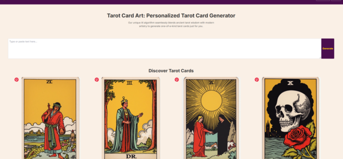 Нейросеть для таро раскладов Tarot Card Generator